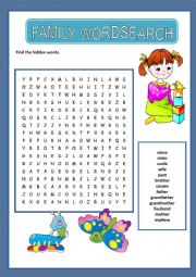 English Worksheet: family 5th grade