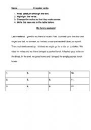 English Worksheet: Irregular verbs practice