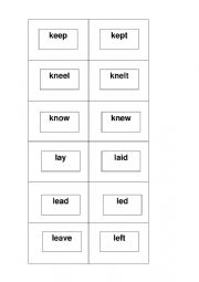 English Worksheet: Irregular verbs cards