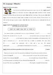 English Worksheet: end of term II test 8th form 2019 2020
