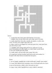 English Worksheet: Crossword 