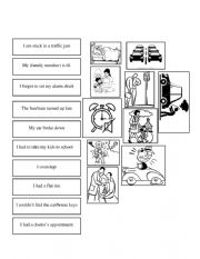 English Worksheet: Reasons for being late at work - ESL