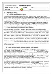 English Worksheet: WORKSHEET FOR BAC TUNISIA