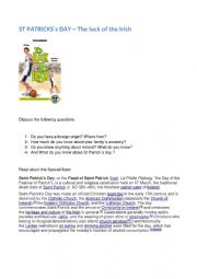 English Worksheet: Warm Up - St Patrick`s Day
