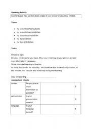 English Worksheet: Speaking about yourself