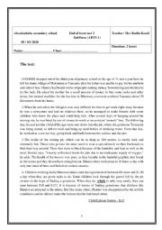 English Worksheet: full term test 2 , 2nd form