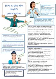 English worksheet: How to give the perfect presentation 
