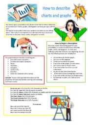 English worksheet: How to describe charts and graphs