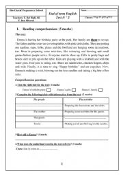 English Worksheet: 7th form exam