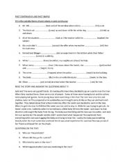 English Worksheet: Past Continuous and past simple