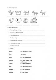 English Worksheet: Describing animals