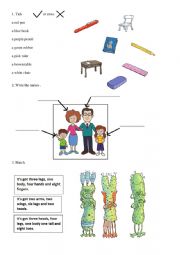 Revision of school objects, colours, members of family and have got