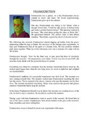 English Worksheet: Frankestein 
