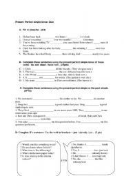 Present Perfect Simple tense