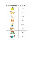 English Worksheet: Read and match