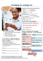 English Worksheet: Making suggestions- going out
