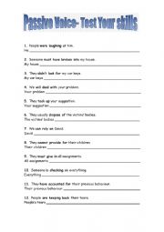 English Worksheet: Passive Voice