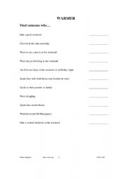 English Worksheet: Find someone who
