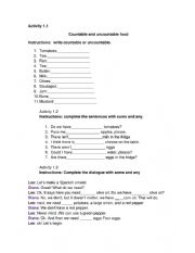 English Worksheet:  Glorious food!