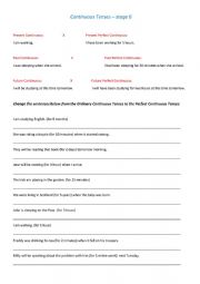 English Worksheet: Continuous tenses