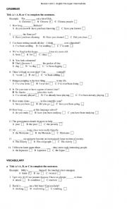 English worksheet: New English File Upper Intermediate Revision Unit 2