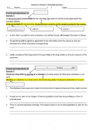 English Worksheet: Participle phrases