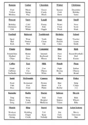 English Worksheet: taboo for kids