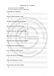 reason and cause exercises