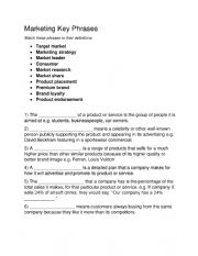 English Worksheet: marketing vocabulary workesheet