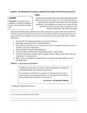 English Worksheet: Perspective of oneself