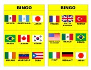 BINGO COUNTRIES AND NATIONALITIES WITH CARDS 