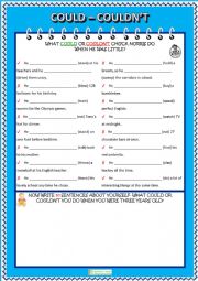 English Worksheet: Could