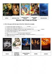 English Worksheet: Movie Genres