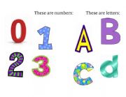 English Worksheet: Letters Vs. Numbers