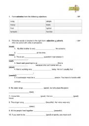 English Worksheet: Adjectives Averbs Test