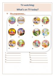 English Worksheet: TV watching: Vocabulary+English in Use
