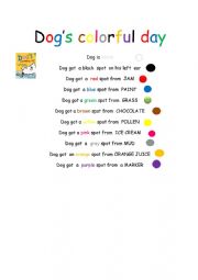 Dog�s colorful day 
