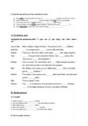 English Worksheet: Reading and Grammar Mix BEGINNERS