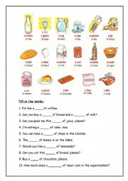 English Worksheet: Containers