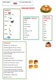 English Worksheet: Pancake recipe