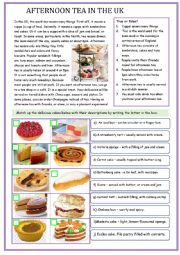 English Worksheet: Afternoon tea