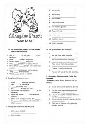 English Worksheet: Past simple To Be