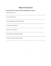 English Worksheet: Reported Speech Yes/No questions