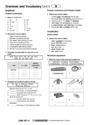 English Worksheet: present cnt.