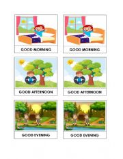 English Worksheet: Memory Game: Greetings and Farewells