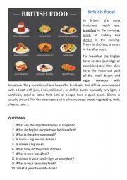 English Worksheet: British Food