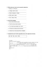 English Worksheet: Adjectives