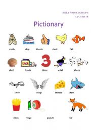 English Worksheet: Jolly Phonics 6 sounds group pictionary