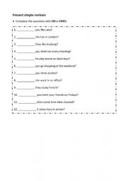 Present simple revision