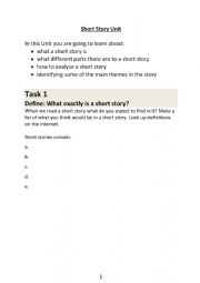 English Worksheet: Short Stories